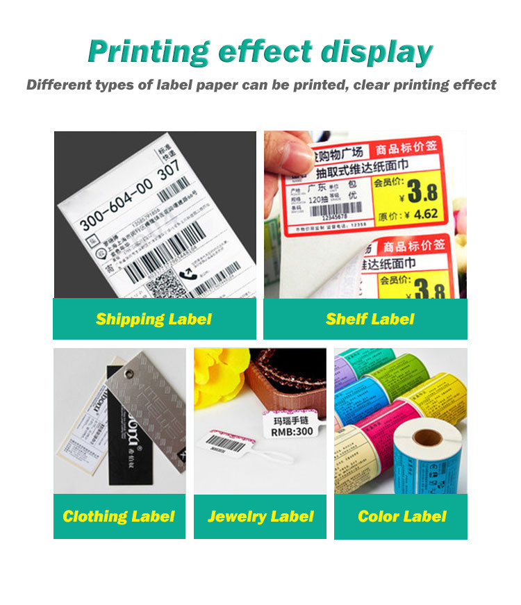 Label Express Waybill Product Price Sticker USB Bluetooth 4 Inch Thermal Barcode Printer For MAC OS Windows Android IOS