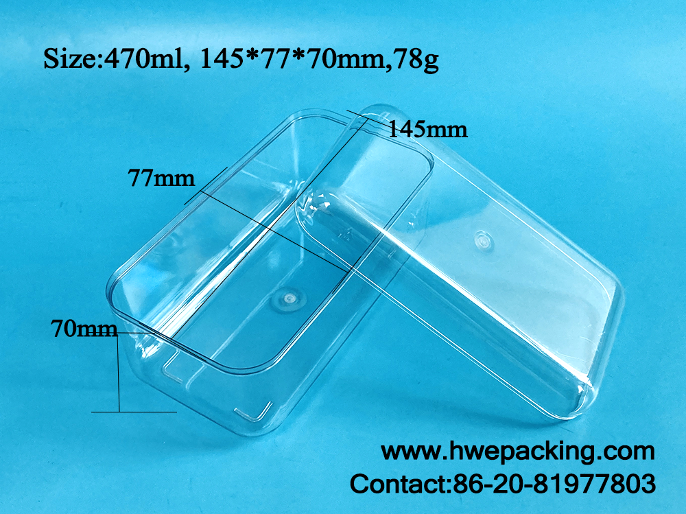 PET Dessert Candy Cookie Treat Square Plastic Box For Kitchen DIY Packing