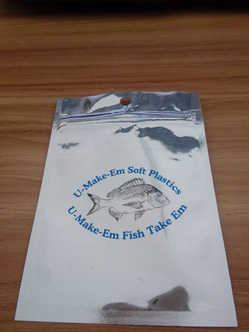 Customized Soft Plastic Bait Foil Pouch Packaging For Fishing Worm With Clear Side
