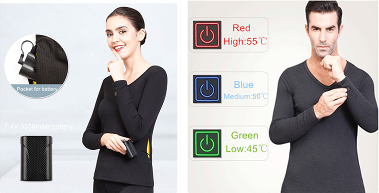 Breathable Thermal Underwear Pants Carbon fiber Heating element