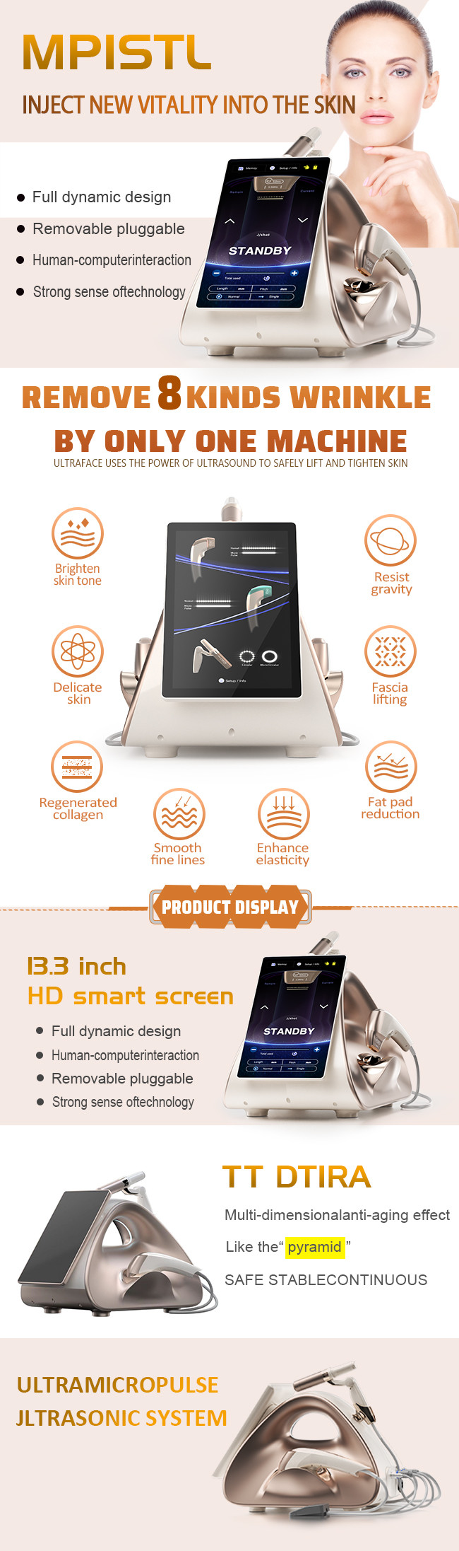 4.5mm Ultra 4MHz HIFU Slimming Machine 7d Hifu Body Slimming Devices Portable