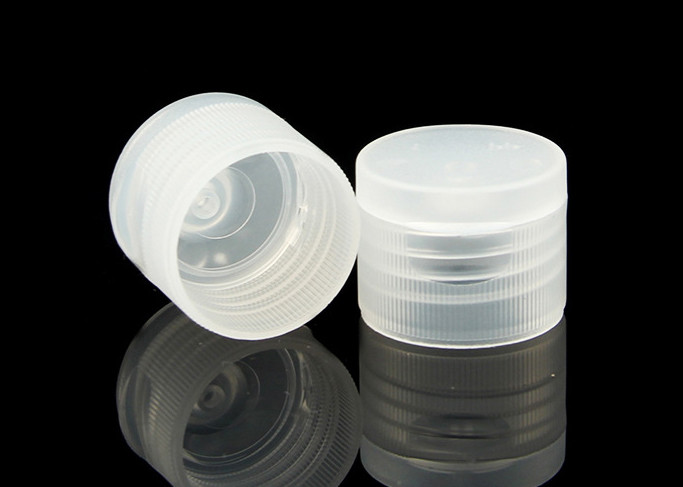 Small Cosmetic Bottle Caps , Clear Plastic Bottle Lids 18 / 410 20 / 410 Forsted