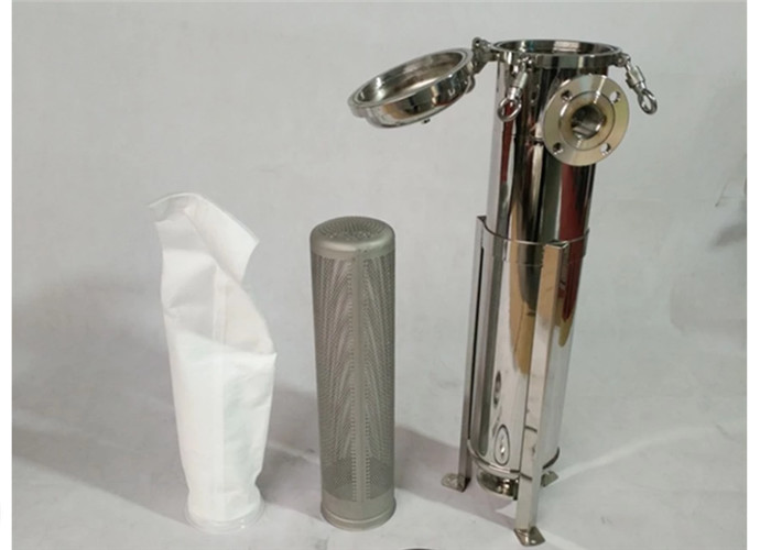 Single Bag Stainless Steel Cartridge Filter Housing Cylindrical Shape