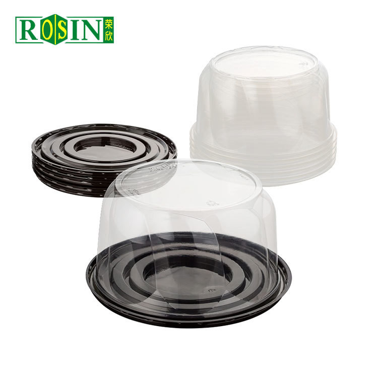 6 Inch Round Plastic Bakery Packaging Cheese Birthday With Clear Lid