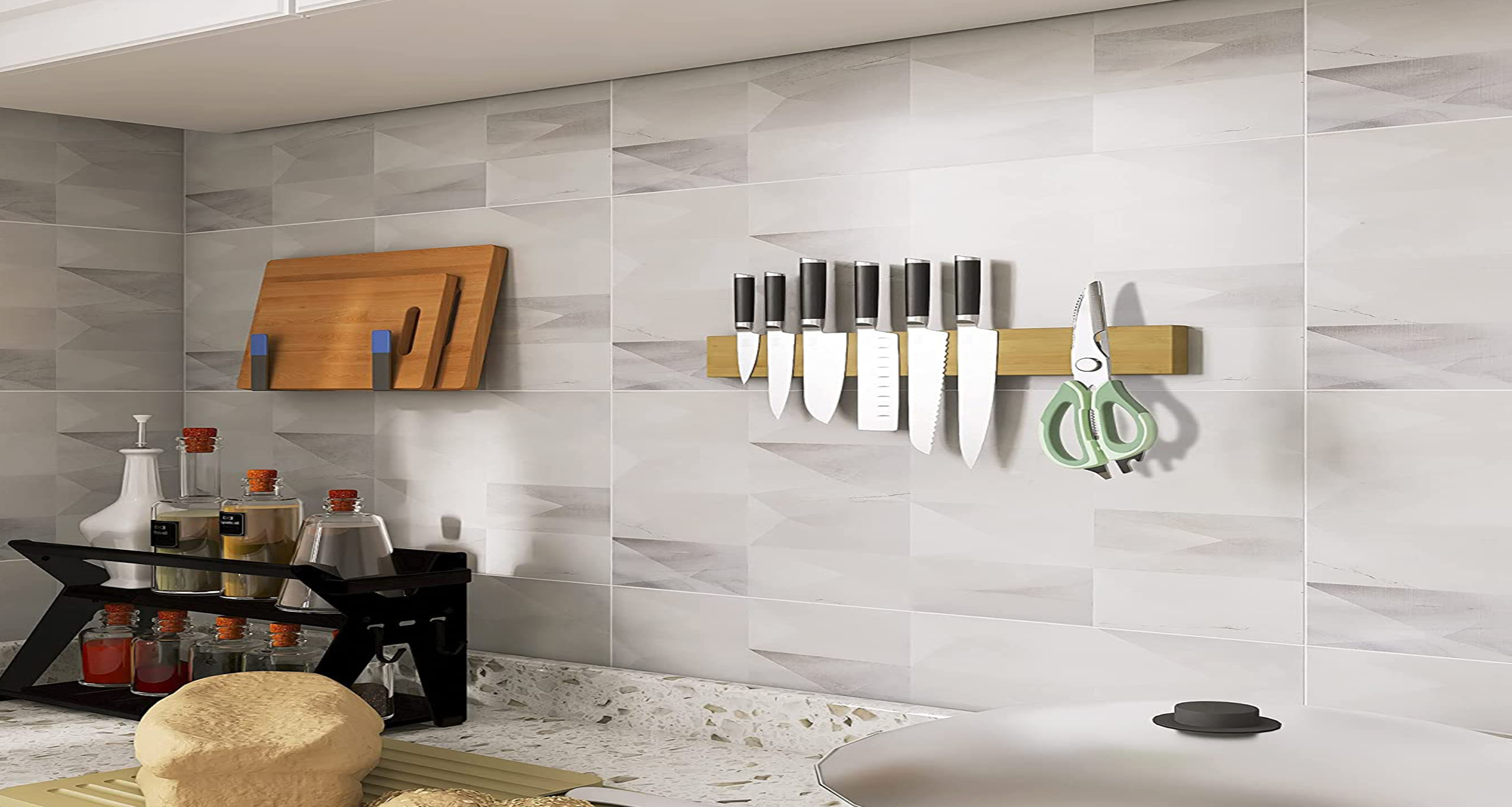 Wood Magnet Strip Rack Magnetic Knife Holder Magnetic Suction Hang Lever Kitchen Accessory