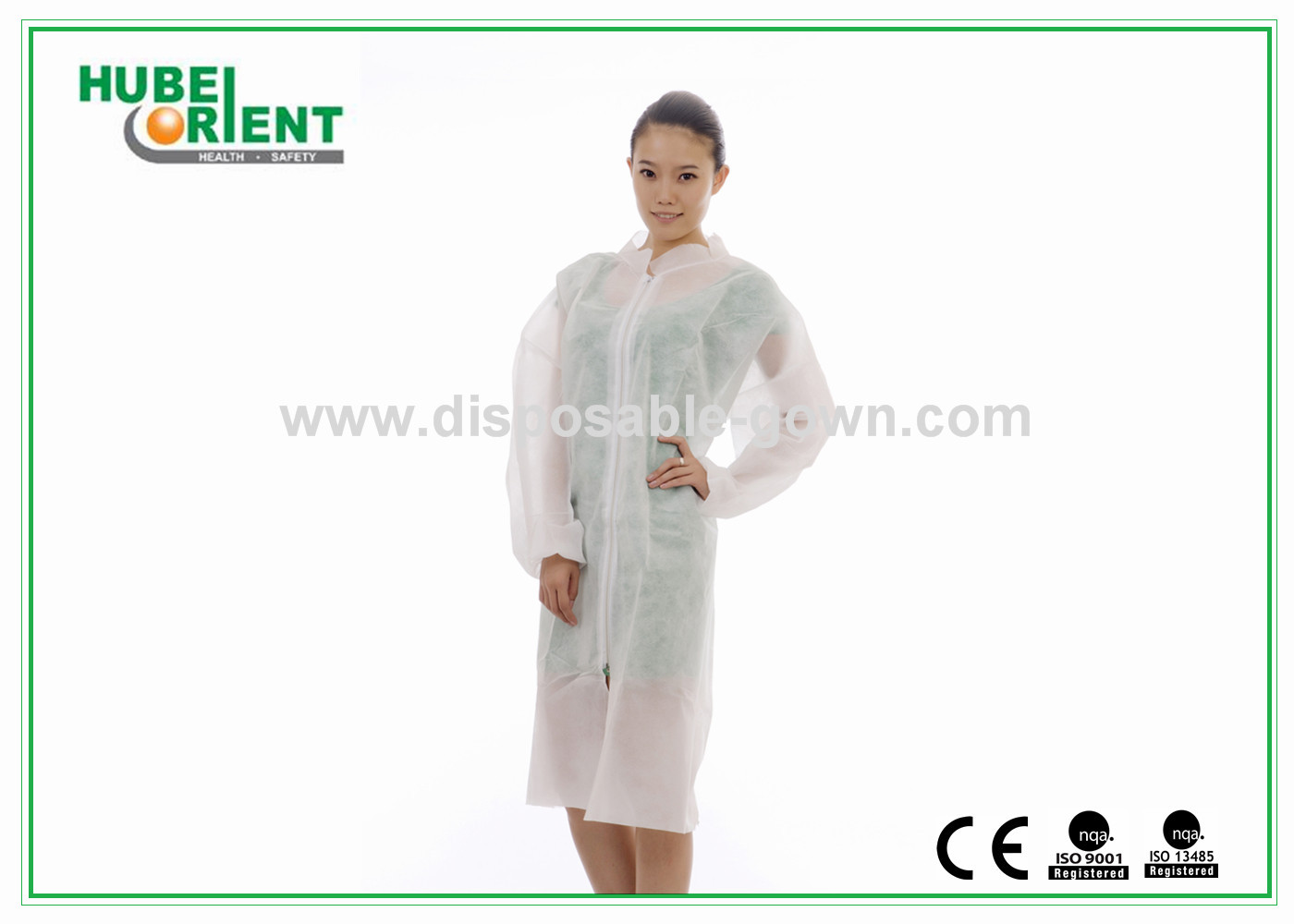 Blue Water Resistance Disposable Long Sleeve Lab Coat With Comfortable Feeling For Factory Use
