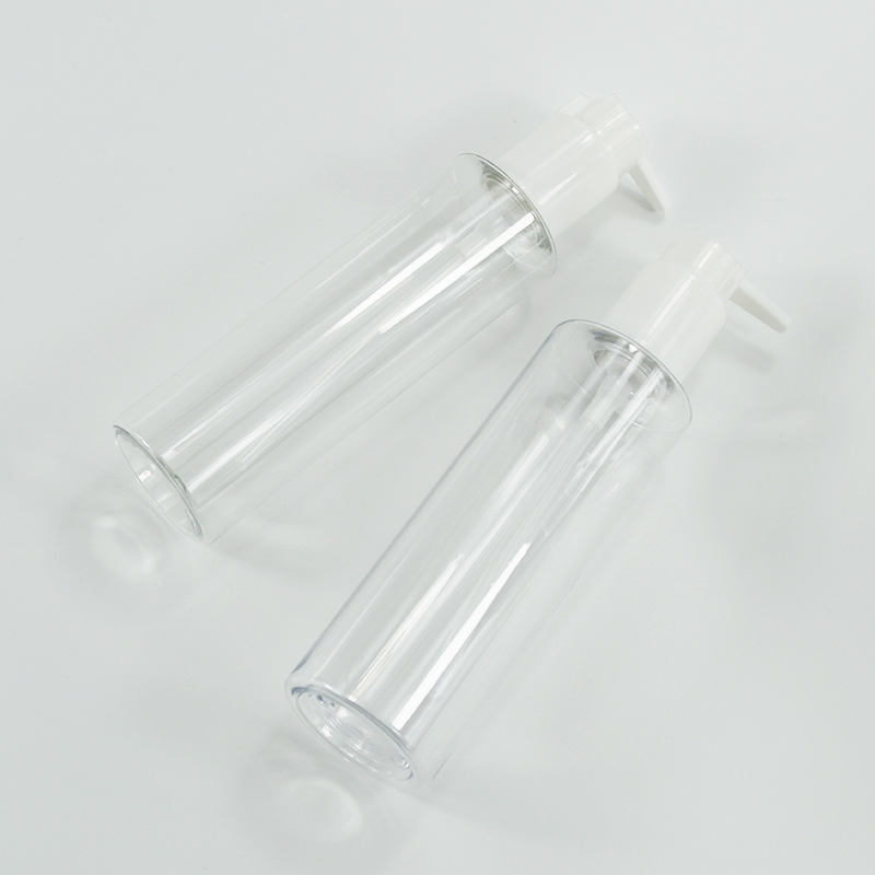 200ml Capacity PET Flat Shoulder Transparent Plastic Bottle with Silk-screen Printing