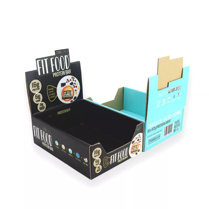 Supermarket Retail Counter Display Box , Cardboard Countertop Display For Snack Food