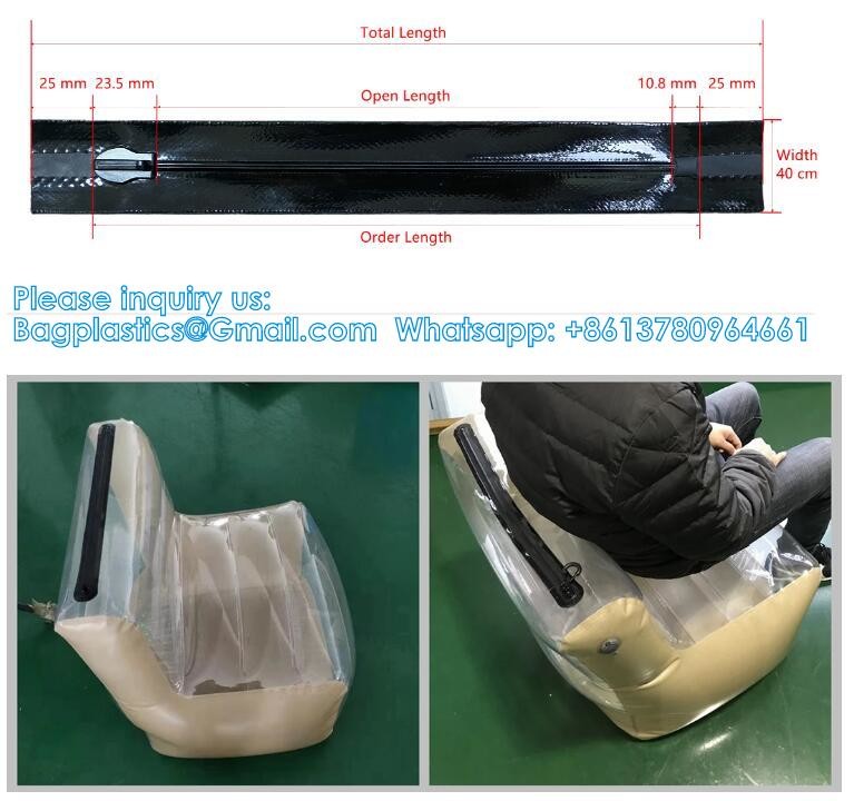 #5 Shiny Black TPU Airtight Zipper Waterproof Zippers Weldable for Inflatable Objects Air Sofa Drysuit Waterproof Bag