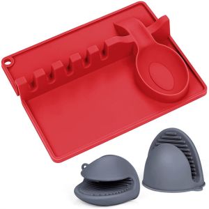  2 In 1 Silicone Utensil Rest Multifunctional Dishwasher Friendly Manufactures