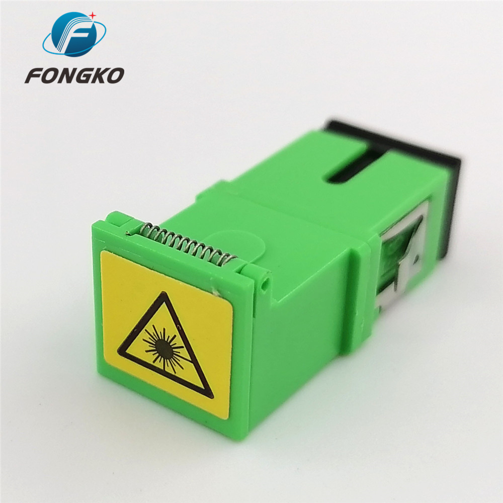 Auto Shutter SC/APC Green Shell Simplex Adapter SM SC Fiber Optic Adapters