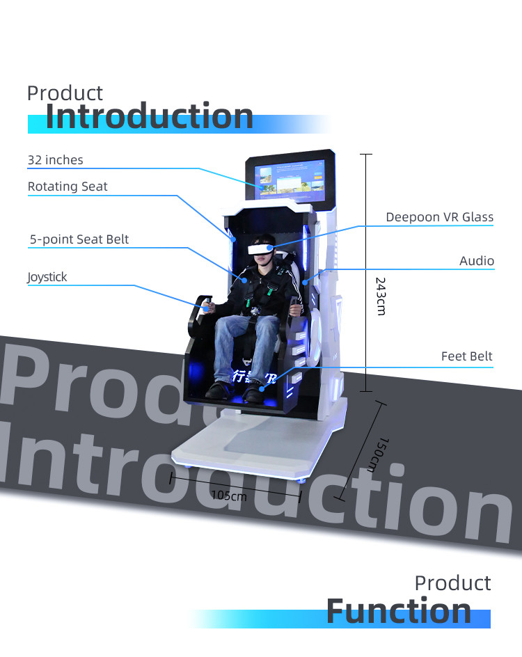 Multifunctional 9D Virtual Reality Game Simulator 360 For Shopping Malls