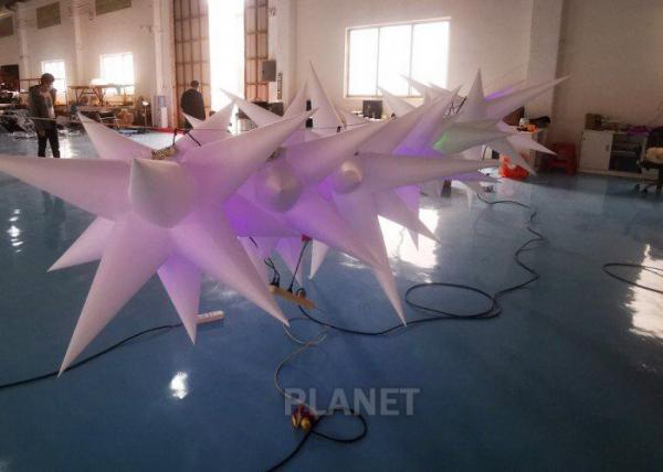 Oxford Cloth LED Inflatable Star With Color Light For Event Decoration