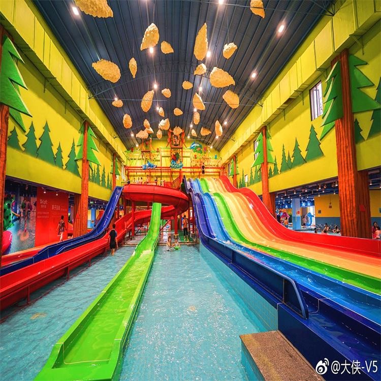Resort Park Adult Rainbow Fiberglass Water Slide With Buffer Groove