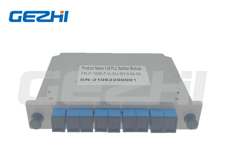 Customized 1x8 Cassette Optical Fiber Splitter SC UPC Connectors For GEPON