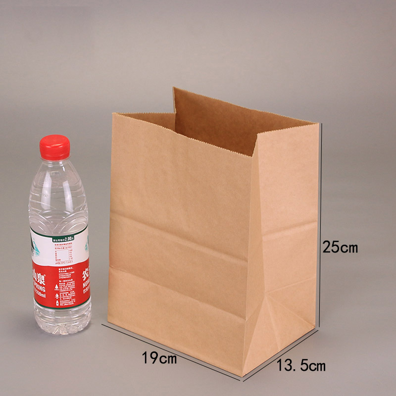 Custom Order Accepted Food Grade Kraft Paper Bag Without Handle for Bread Packaging
