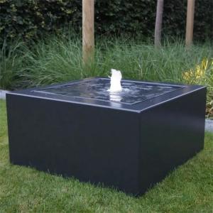  800mm Powder Coated Metal Square Garden Fountains Steel Water Table Feature Manufactures