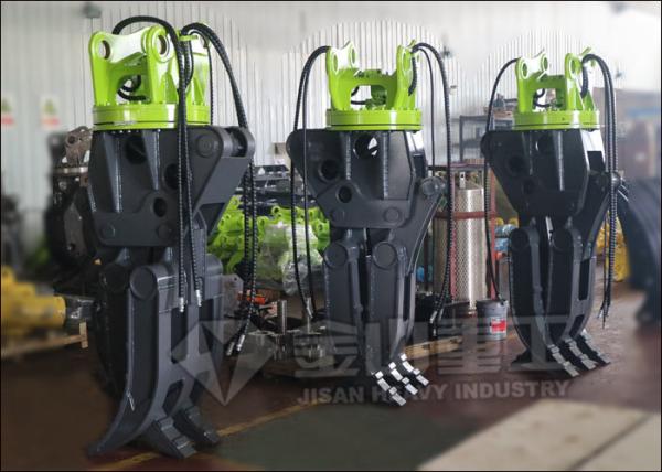Steel Plate Excavator Rock Grab , 5 Tooth Rotating Grapple For Excavator Komatsu