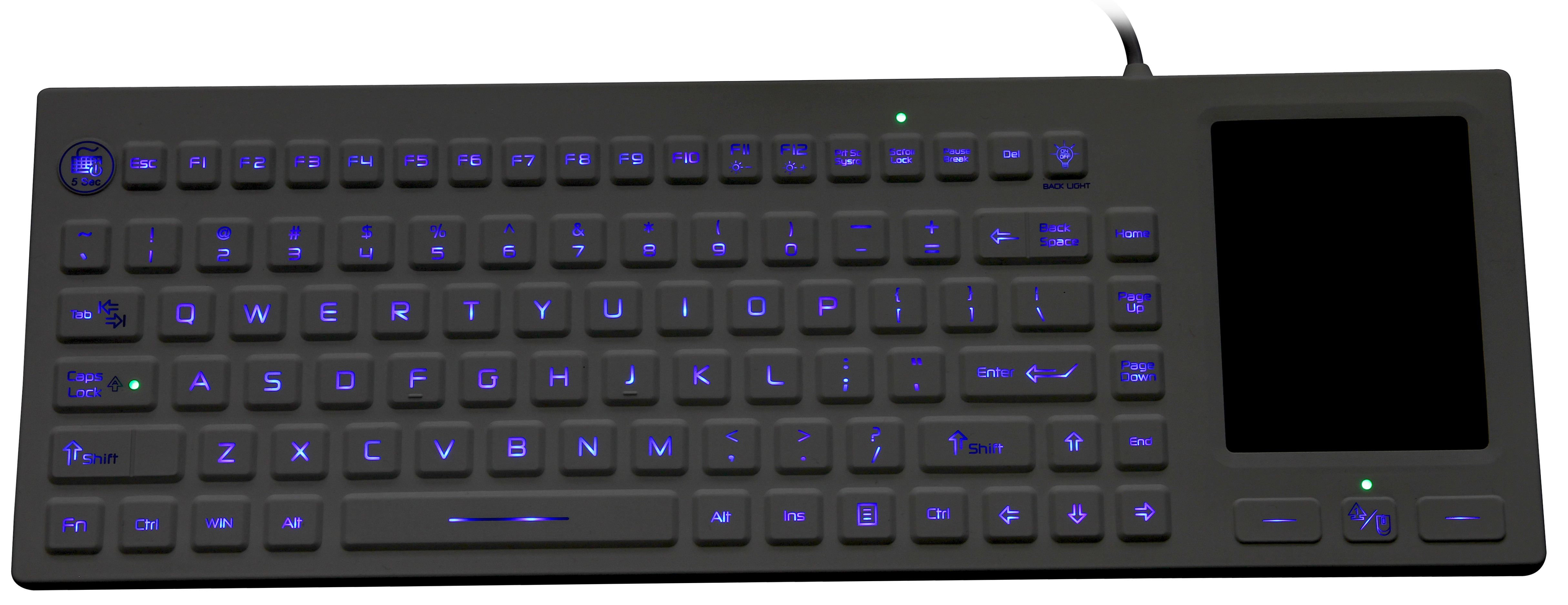IP68 Washable Medical Hospital Keyboard With 2-In-1 Touchpad And Number Pad