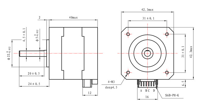 NEMA 17 Stepping Motor 42*42*40mm with 4 wire 1.0A for 3D Printer CMM