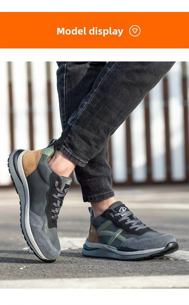 Kevlar Work Shoes Rubber Sole Suede Microfiber Construction Safety Shoes Standard Steel Toe Anti Smashing