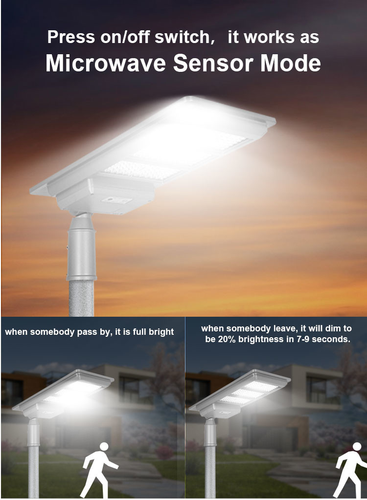 IP65 Outdoor ABS High Power Solar Street Light 50w 100w 150w 250w
