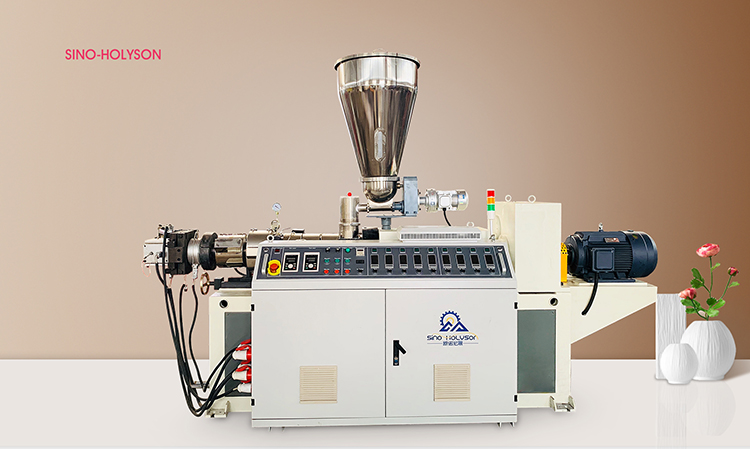 42 Rpm Plastic Conical Double / Twin Screw Extruder For 1800KG Capacity