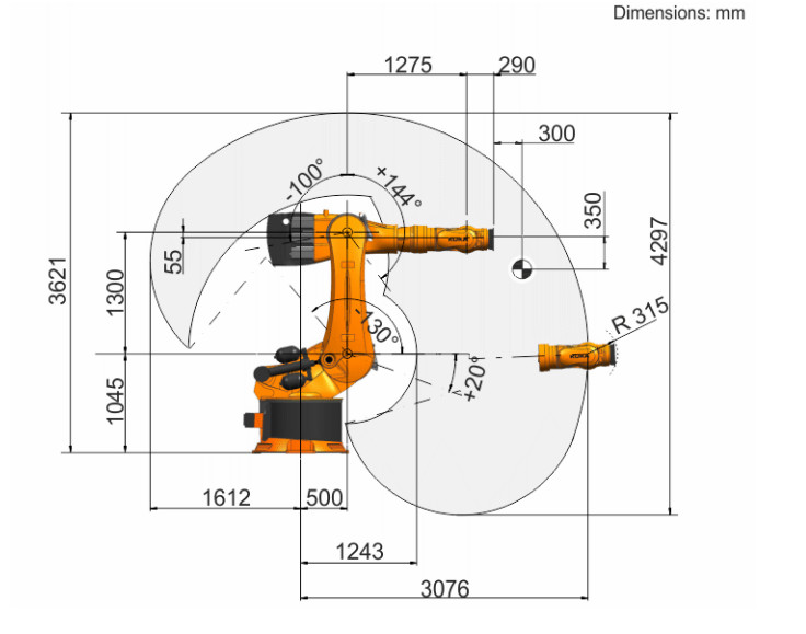 KR 510 R3080 Palletizing Robot Arm High Load IP65 Protection Grade