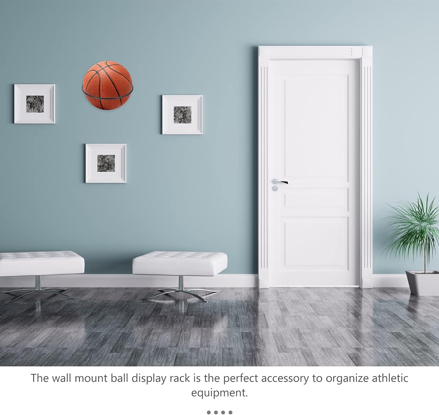 Garage Non-Folding Ball Storage Rack Wall Mounted For Soccer Volleyball And Basketball