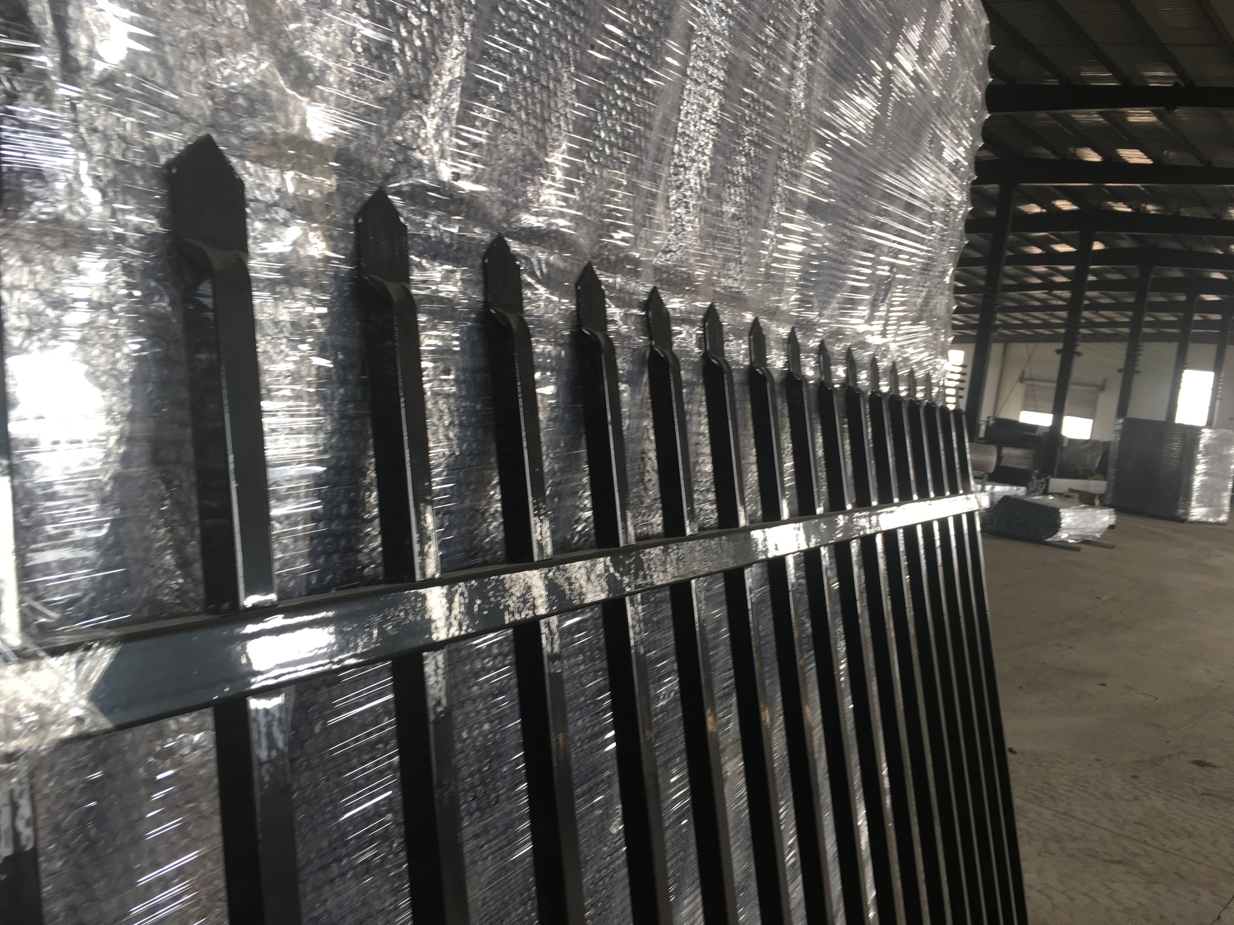 used wrought iron fence panels/tubular steel fence/garrison fence 2100MM X 2400MM for sale perth WA stain black powder