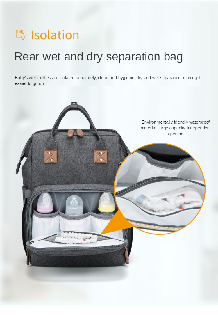 20L Nylon 600D Folding Diaper Bag Multifunctional Nappy Bag 1.4kg