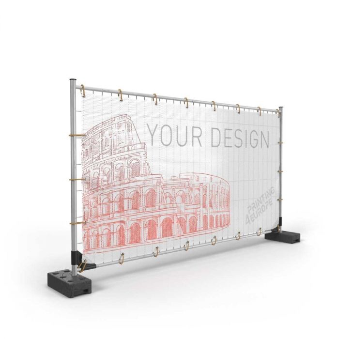 100% Polyester Fence Banner Screen Printed Single Sided Or Double Sided