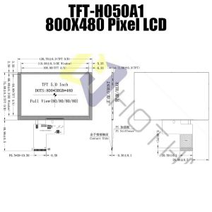 5" TFT LCD Display with RGB Interface 800x480 Dots