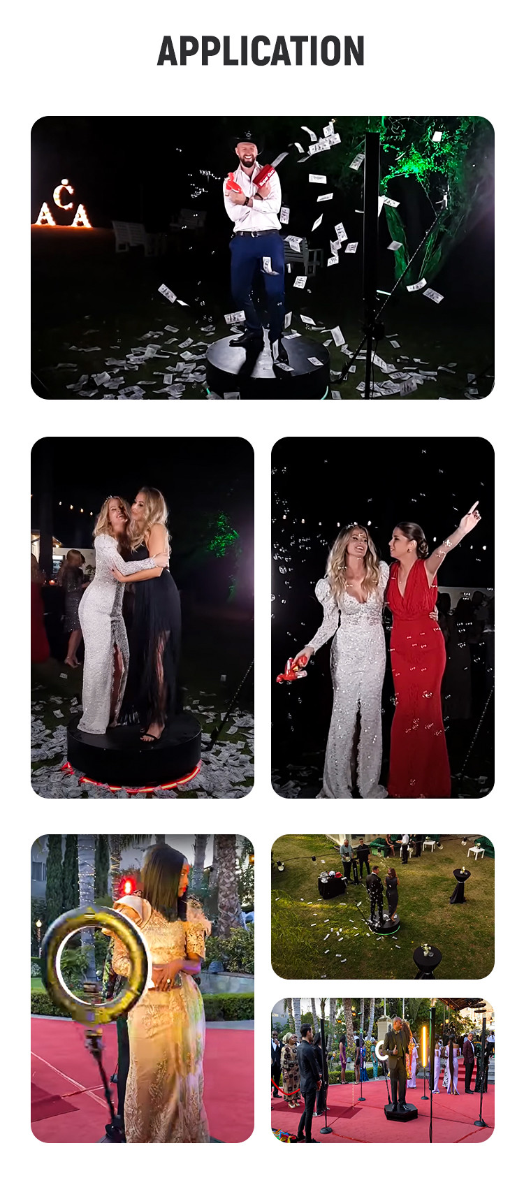 Decoration 360 Booth Camera Adjustable Arm 360 Rotating Photo Booth