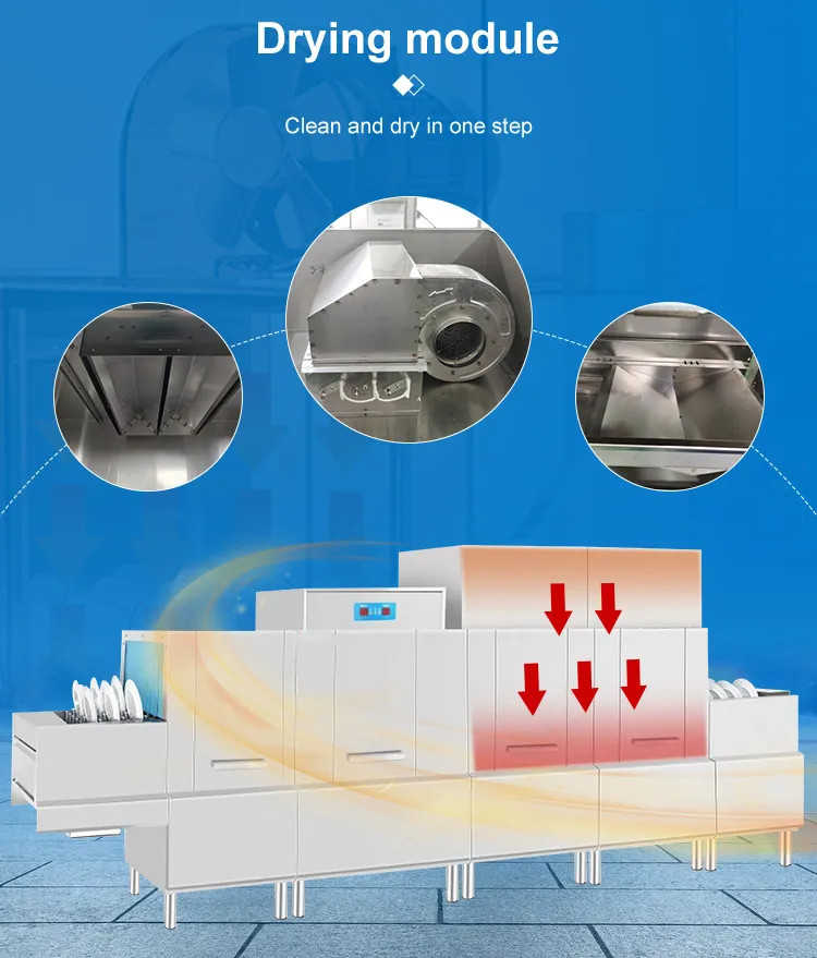 Electrical Flight Type Dishwasher Freestanding Commercial Dishwashing Machine