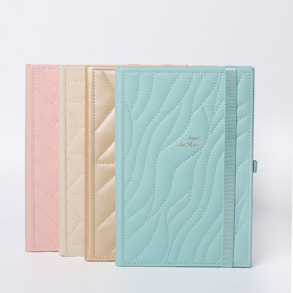 Quality Custom Hard Cover Pu Notebook Spiral A5 Size Silk Cotton Journal Notebook Planner for Promotion for sale