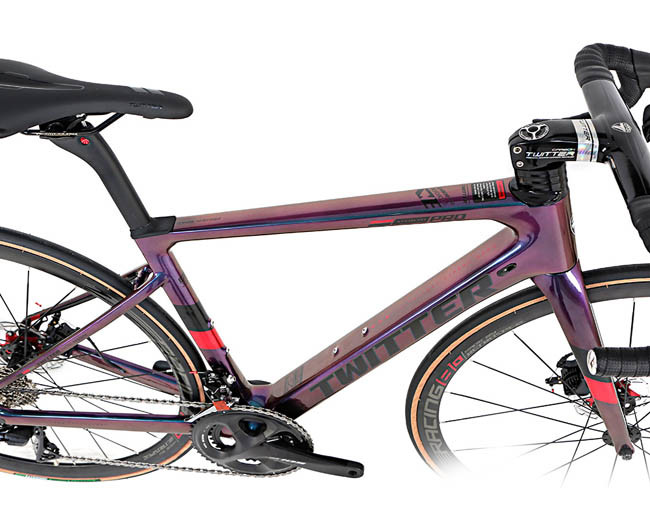 TWITTER 700C Carbon Fiber Road Bicycle STEALTH SHIMANO 105 22 Speed