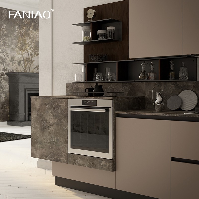 Building Project Contractor RTA Solid Wood Melamine MDF Plywood Kitchen Cabinets Sets