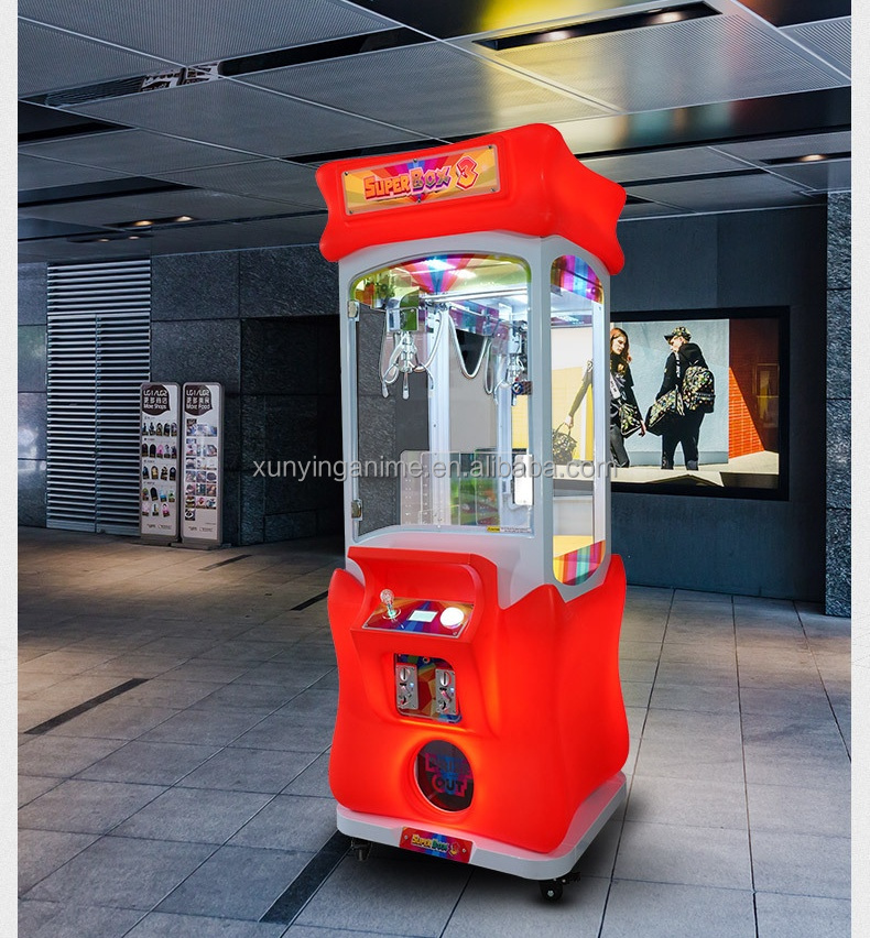 Black Coin Operated Crane Plush Toy Doll Super Claw Machine Stuffed Toy Game Machine for Amusement Game Center