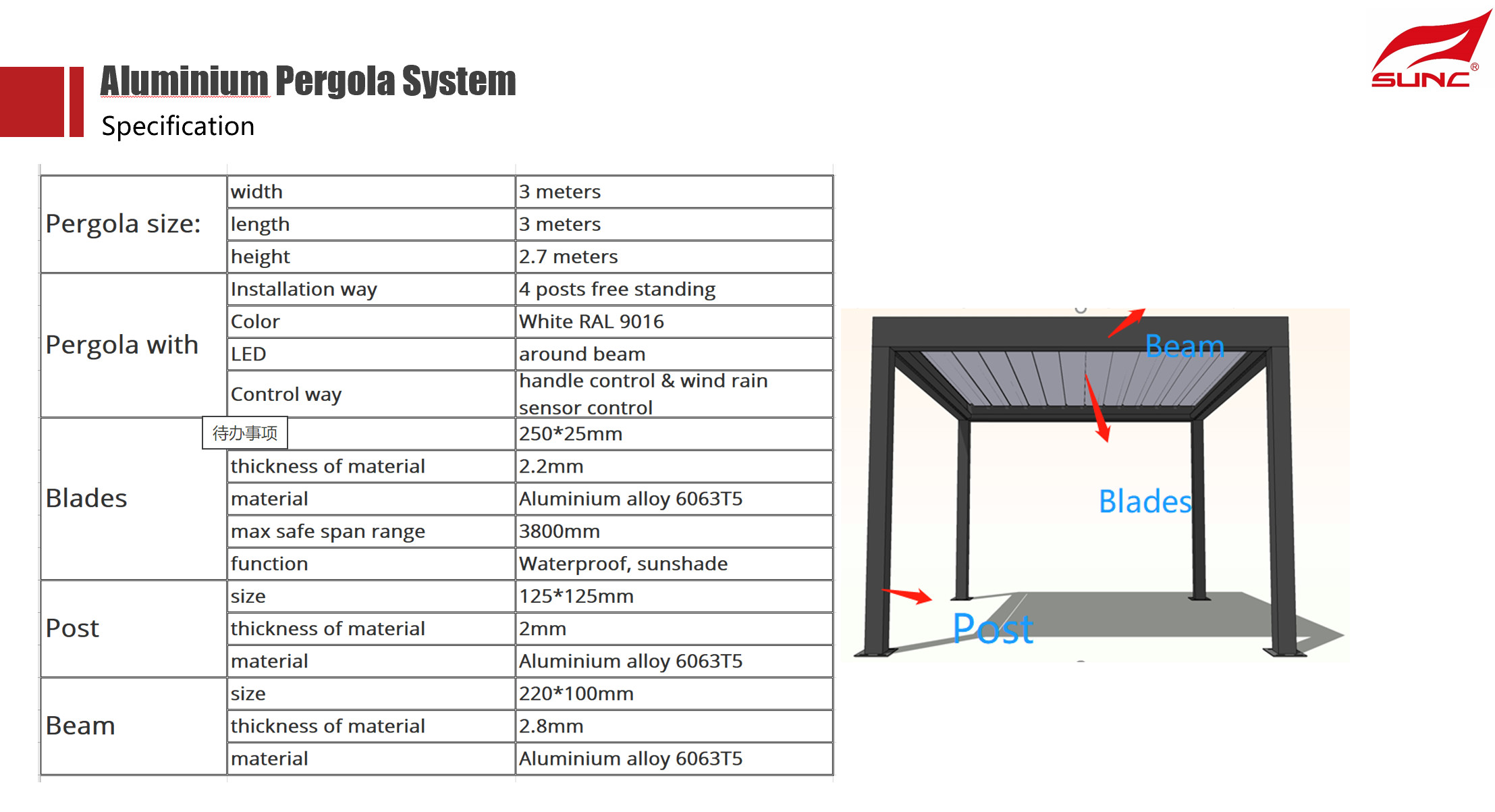 Waterproof Louver Roof Motorized Aluminum Pergola Powder Coated