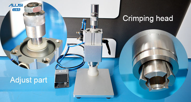 Semi Auto Tabletop Vial Spray Bottle Crimper Perfume Bottle Pressing Capping Machine