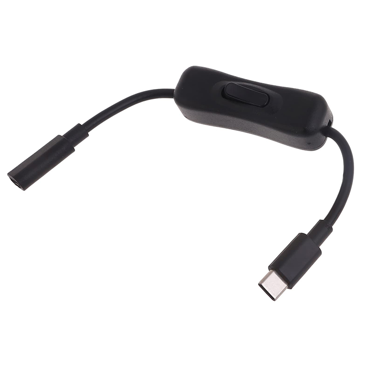 Male to Female USB Type C to C Switch on off Data Charging Extension Cable for Raspberry Pi LED Lamp Phone
