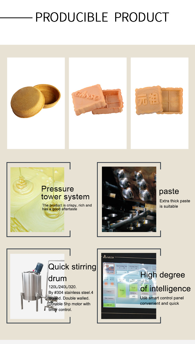 Automatic Large Egg Tart Shell Production Line , Stainless Steel Material Cast Iron Baking Template.