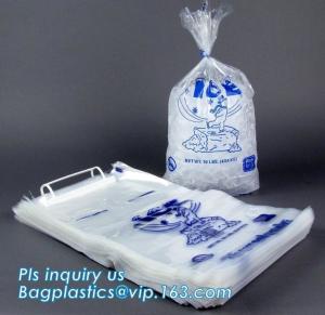 WICKETEDice pop plastic packaging ldpe flat clear polythene bags recycling supplier, Drawstring Closure Plastic Ice Bags Manufactures