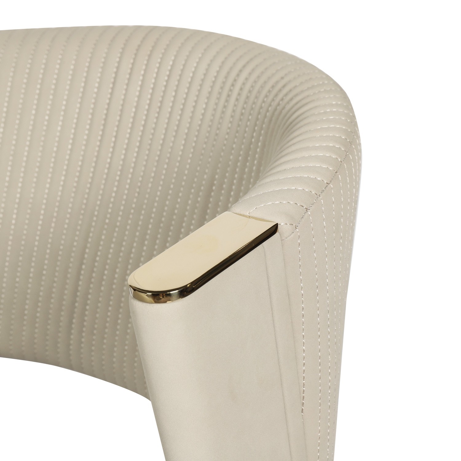 High End Modern Leather Dining Room Chair Gold Plated Stainless Steel Luxury Dining Chair