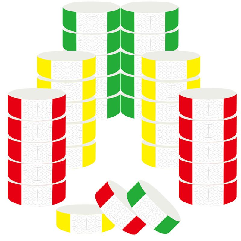 Adjustable Full Color Printing Synthetic Paper VIP Wristbands Logo Printed Waterproof Tear Resistant Event
