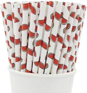  1/4 inch Beverage Watermelon Paper Straws For Juices Drinks Manufactures