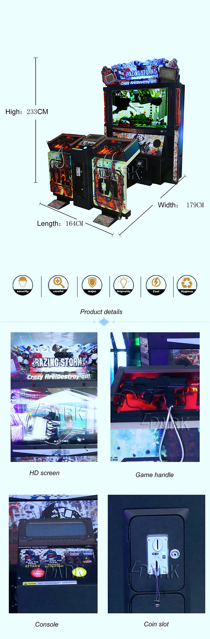 Razing Storm Amusement Coin Operated Simulator Shooting Gun Game Machine Attractive