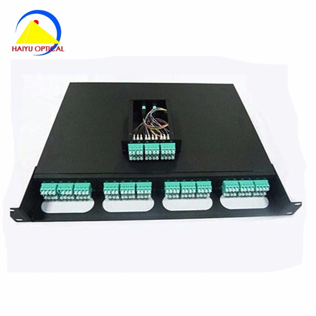 24 Cores OM3 OM4 40G LC to MPO MTP Cassettes for 1U 19Inch MPOs Terminal