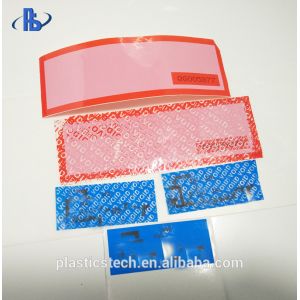 Self Adhesive Non Residue Security Labels Recyclable Package Use